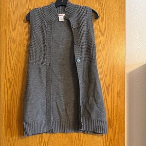 Charcoal Sleeveless Cardigan